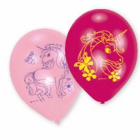 Contiene : 1 x 6 Palloncini Unicorno rosa/fucsia/blu