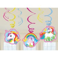 Contiene : 1 x 6 Ghirlande Spirale Unicorno Rainbow