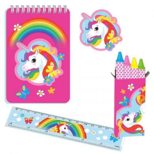 5 set di cancelleria Unicorn Rainbow Stationery Set di cancelleria Unicorn Rainbow 