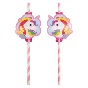 8 Cannucce Unicorno Rainbow