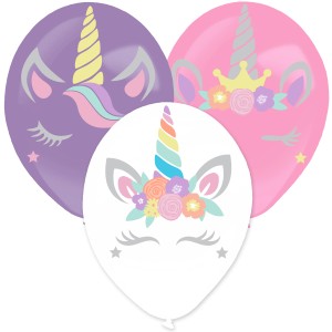 Set di 3 palloncini da decorare - Unicorni