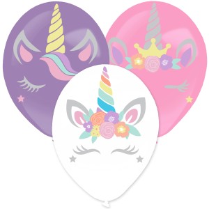 Set di 3 palloncini da decorare - Unicorni