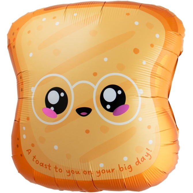 Palloncino in alluminio a elio a forma di toast in stile Kawaii,  60 cm. 