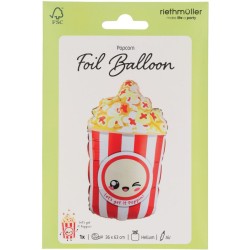 Palloncino in alluminio a elio Popcorn Kawaii Party � 58 cm. n�1
