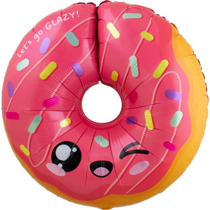 Palloncino in alluminio a elio Donut Kawaii Party – Ø59 cm