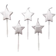 5 mini candele stelle d'argento