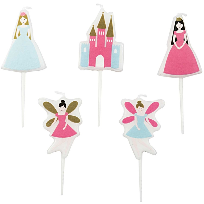 5 mini candele Principessa 