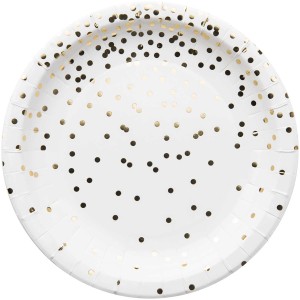 8 Piatti Coriandoli Dorati