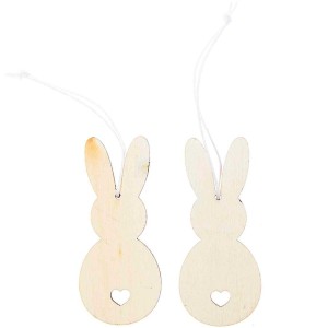 2 Conigli da appendere - Color legno