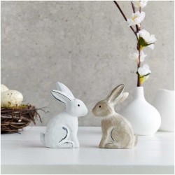 1 Coniglio da appendere in legno (10 cm) - Beige. n1