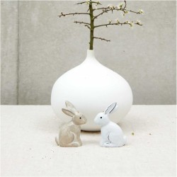 1 Coniglio da appendere in legno (10 cm) - Bianco. n4
