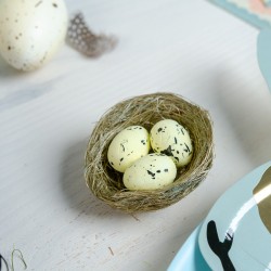 2 Nidi di Pasqua ( 6, 5 cm) - Uova color crema. n2