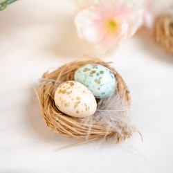 6 Nidi di Pasqua ( 6 cm) - Uova color pastello. n3