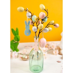 6 uova di Pasqua da appendere (6 cm) - Oro / Rosa. n2