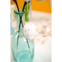 6 uova di Pasqua da appendere (6 cm) - Oro / Rosa. n3