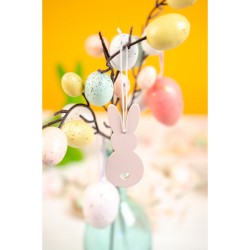 6 uova di Pasqua da appendere (6 cm) - Oro / Color pastello. n1