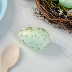 6 uova di Pasqua da appendere (6 cm) - Oro / Color pastello. n2