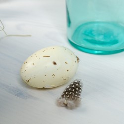 6 uova di Pasqua da appendere (6 cm) - Pastello / oro e piume. n1