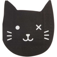 20 Asciugamani neri a forma di gatto