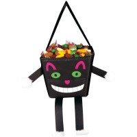 Sacchetto di caramelle a forma di gatto nero con braccia e gambe