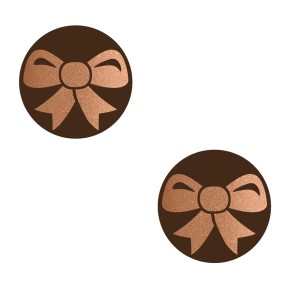 2 Dischetti Mini Con Fiocco Ramato - Cioccolato Fondente