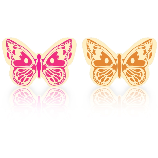 2 Farfalle Rosa / Arancio - Cioccolato Bianco 