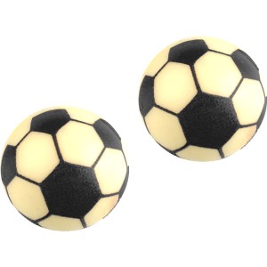 2 Palloni da Calcio 3D (Ø 3 cm) - Cioccolato Bianco