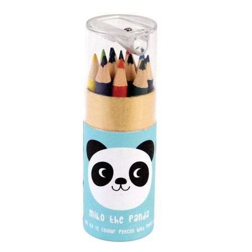 12 Matite a colori + Miko le Panda Matita Temperamatite per matite Miko le Panda 