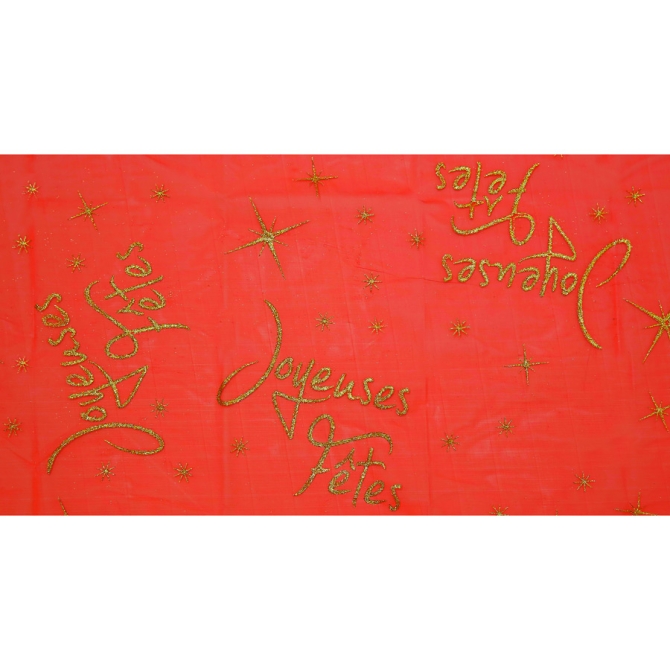 Tovaglia Buone Feste Rossa (145 x 250 cm) - Organza 