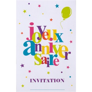 6 Biglietti inviti Buon compleanno Multicolore