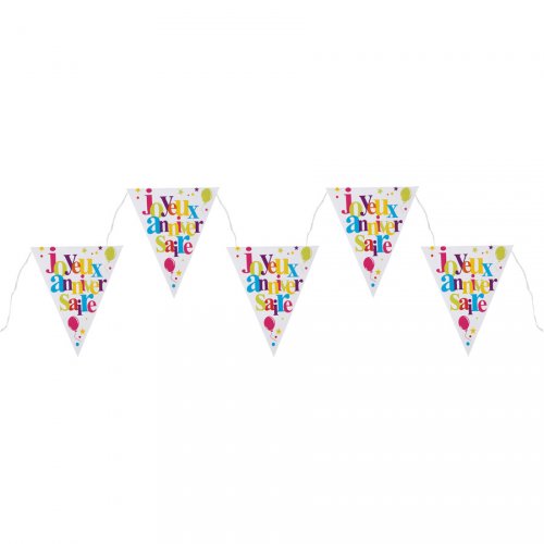Ghirlanda bandeirine Joyeux Anniversaire multicolore (1,80 m) 