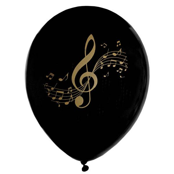 8 Palloncini Musica - Oro Nero 