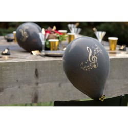 8 Palloncini Musica - Oro Nero. n°1