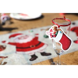 6 Segnaposto Babbo Natale con Nastro. n1