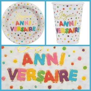 Scatola per feste di compleanno con palloncini multicolori