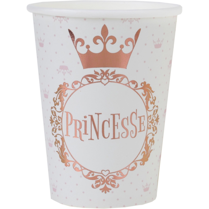 10 tazze Princess in oro rosa 