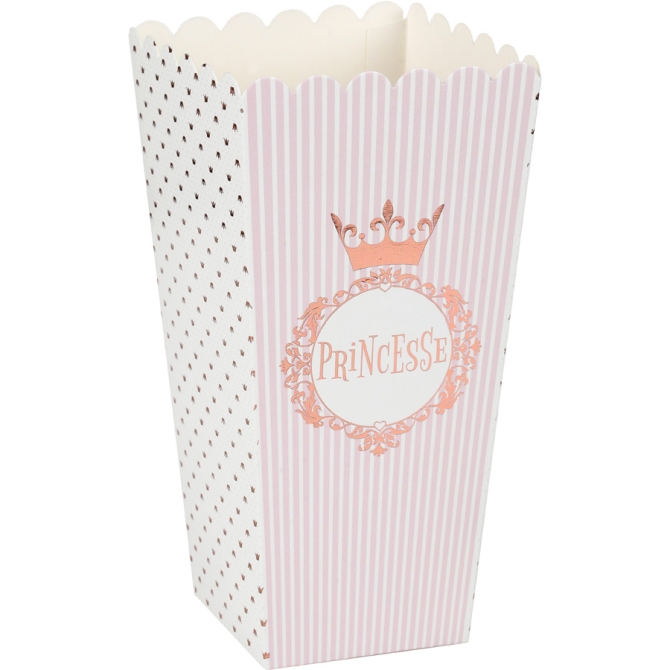 8 Scatole per Popcorn Principessa Rosa Gold 