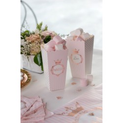 8 Scatole per Popcorn Principessa Rosa Gold. n1