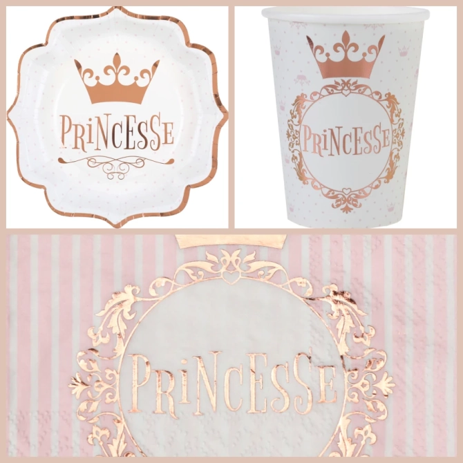 Scatola per feste Princess in oro rosa 
