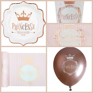 Grande scatola per feste Princess in oro rosa