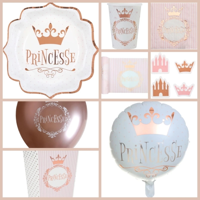 Scatola per feste Maxi Princess in oro rosa 