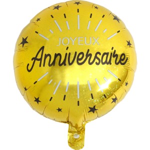 Palloncino piatto compleanno scintillante oro