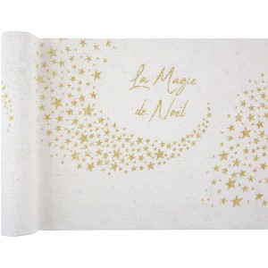 Runner da tavolo - Magia di Natale bianco e oro