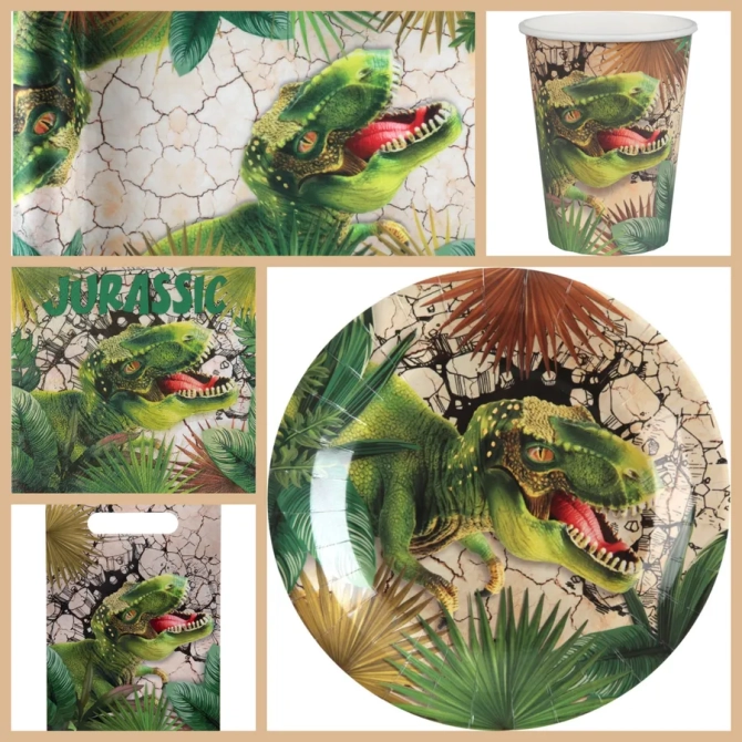 Grande scatola per feste con dinosauri 