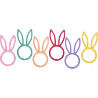 6 anelli per tovaglioli a forma di coniglio - Multicolore