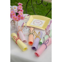 6 anelli per tovaglioli a forma di coniglio - Multicolore. n�1