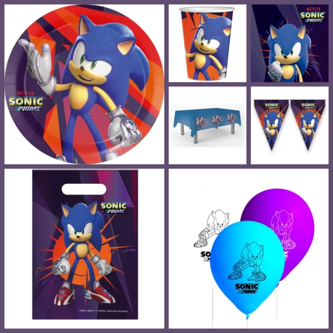 Scatola per feste di Sonic Prime in formato grande 