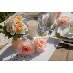 Confezione da 4 rose � 10 cm - color pesca. n�1