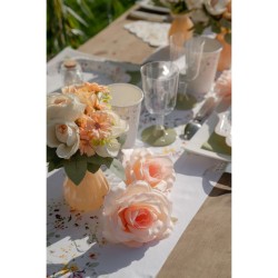 Confezione da 4 rose � 10 cm - color pesca. n�2