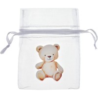 4 piccole borsette in tessuto (10 cm) - Piccolo orsacchiotto